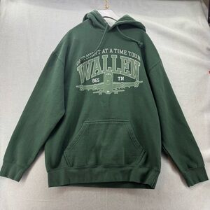 Official Morgan Wallen One Night at a Time World Tour Hoodie Green size Large